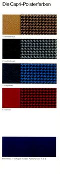 Polsterfarben März / Upholstery colours March 1973